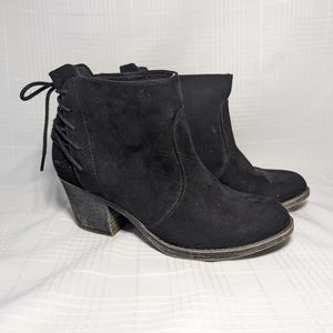 Rocket Dog Black Faux Sued Heel Bootie